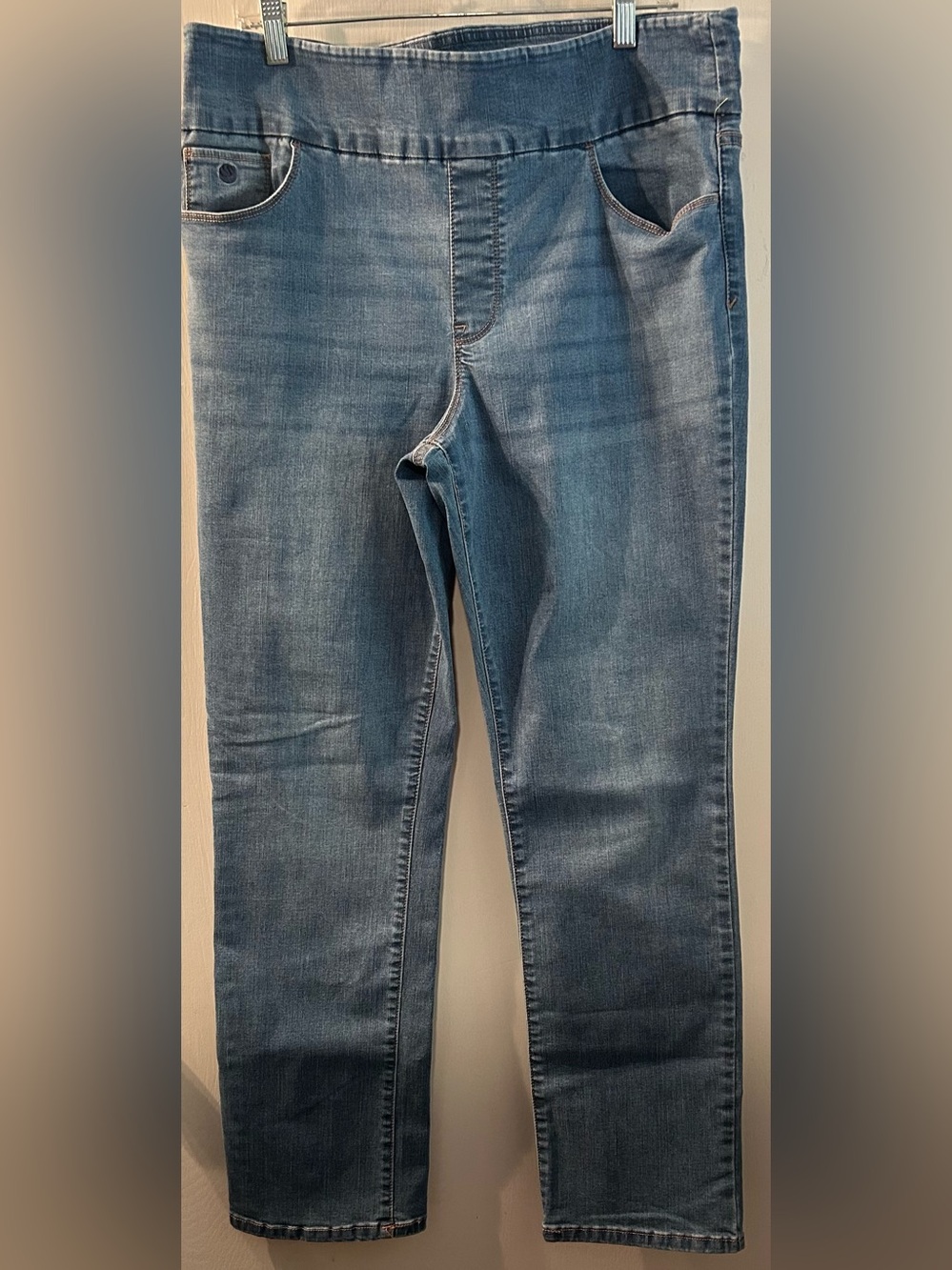 Gloria Vanderbilt Women’s pull on jeans in Light Blue Wash Size 18